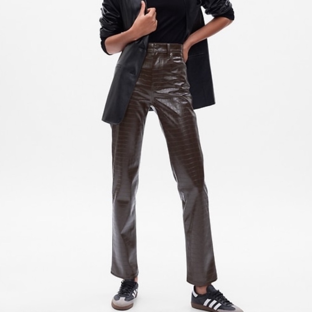 Gap High Rise Brown Croc Cheeky pants -27